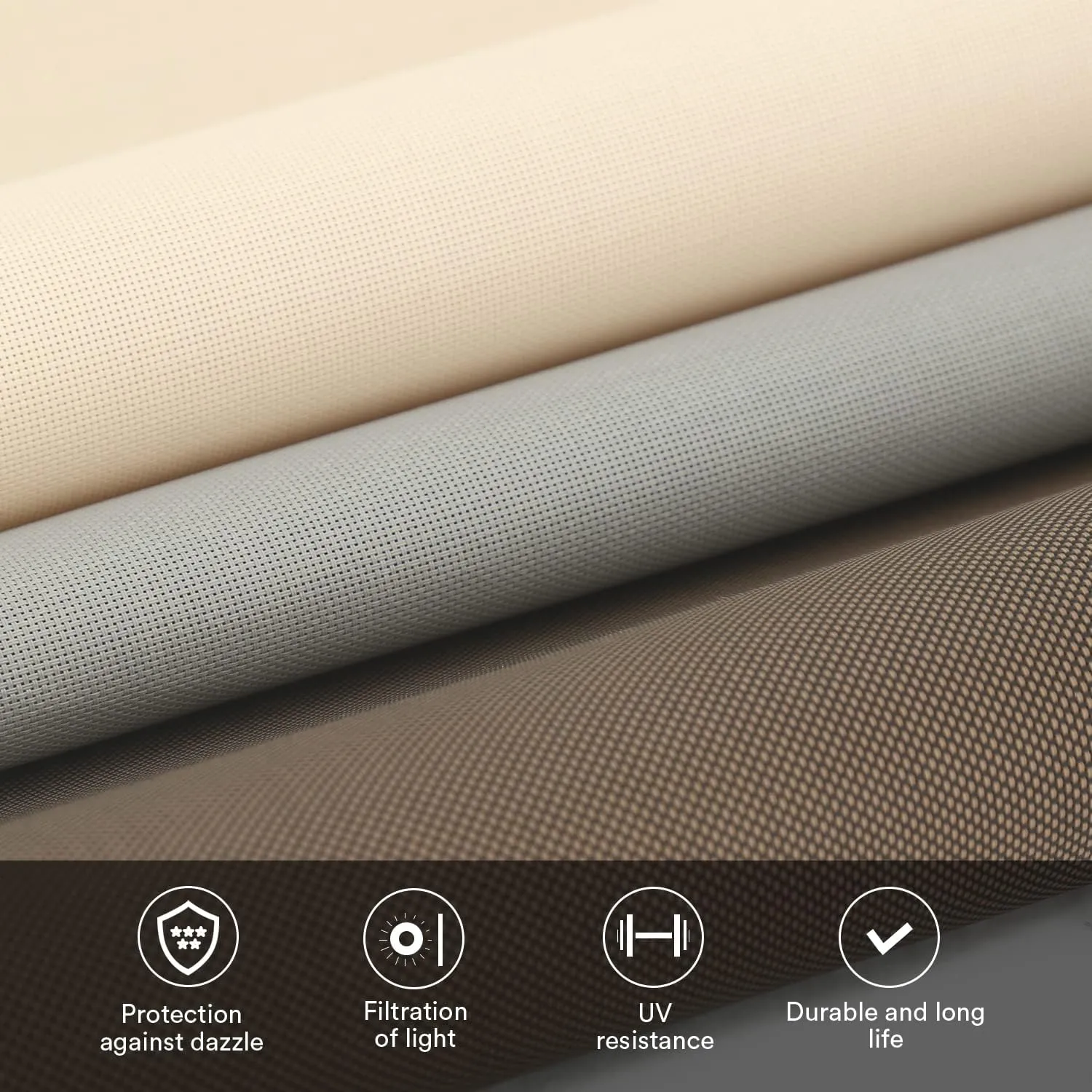 VICLLAX Premium Outdoor Roller Shade Solar Fabric Exterior Roller Shade Crank Operated with Aluminum Protective Valance(7' W X 8' L), Mocha