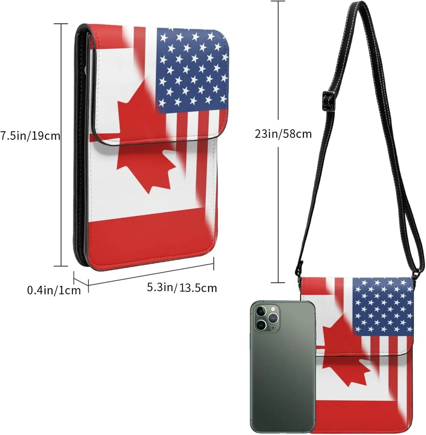 Vintage America Dominica Flag Small Crossbody Purse Cell Phone Bag for Women Girls Mini Over Shoulder Handbag Wallet