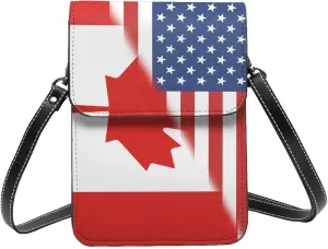 Vintage America Dominica Flag Small Crossbody Purse Cell Phone Bag for Women Girls Mini Over Shoulder Handbag Wallet