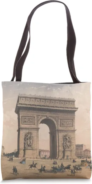 Vintage Arc de Triomphe Illustration (1855) Tote Bag
