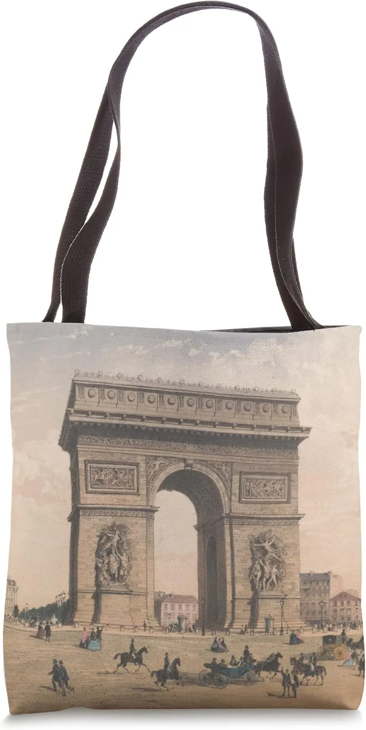 Vintage Arc de Triomphe Illustration (1855) Tote Bag