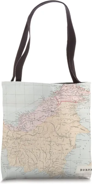 Vintage Map of Borneo Island (1904) Tote Bag