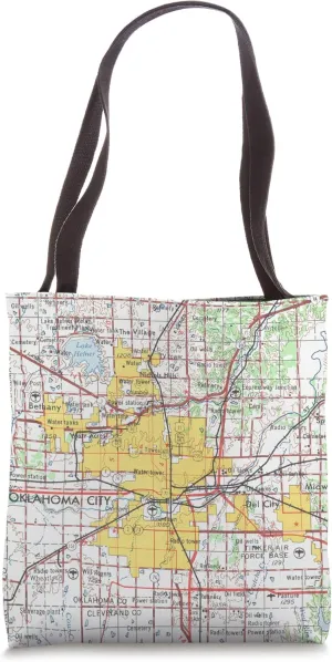 Vintage Oklahoma City OK Map (1968) Tote Bag