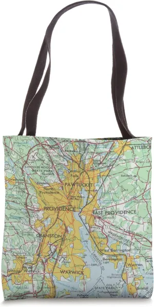 Vintage Providence RI Map (1969) Tote Bag