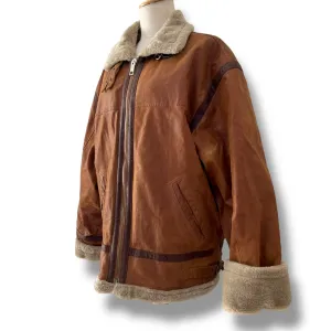 Vintage Shearling-Lined Suede Jacket