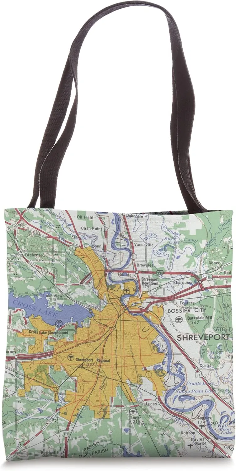 Vintage Shreveport LA Map (1974) Tote Bag