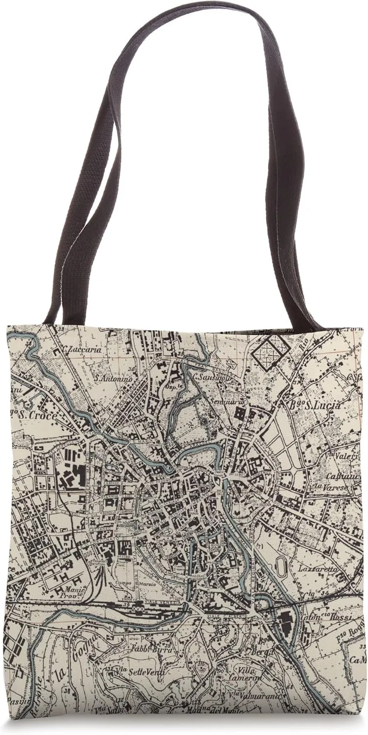 Vintage Vicenza Italy Map (1943) Tote Bag