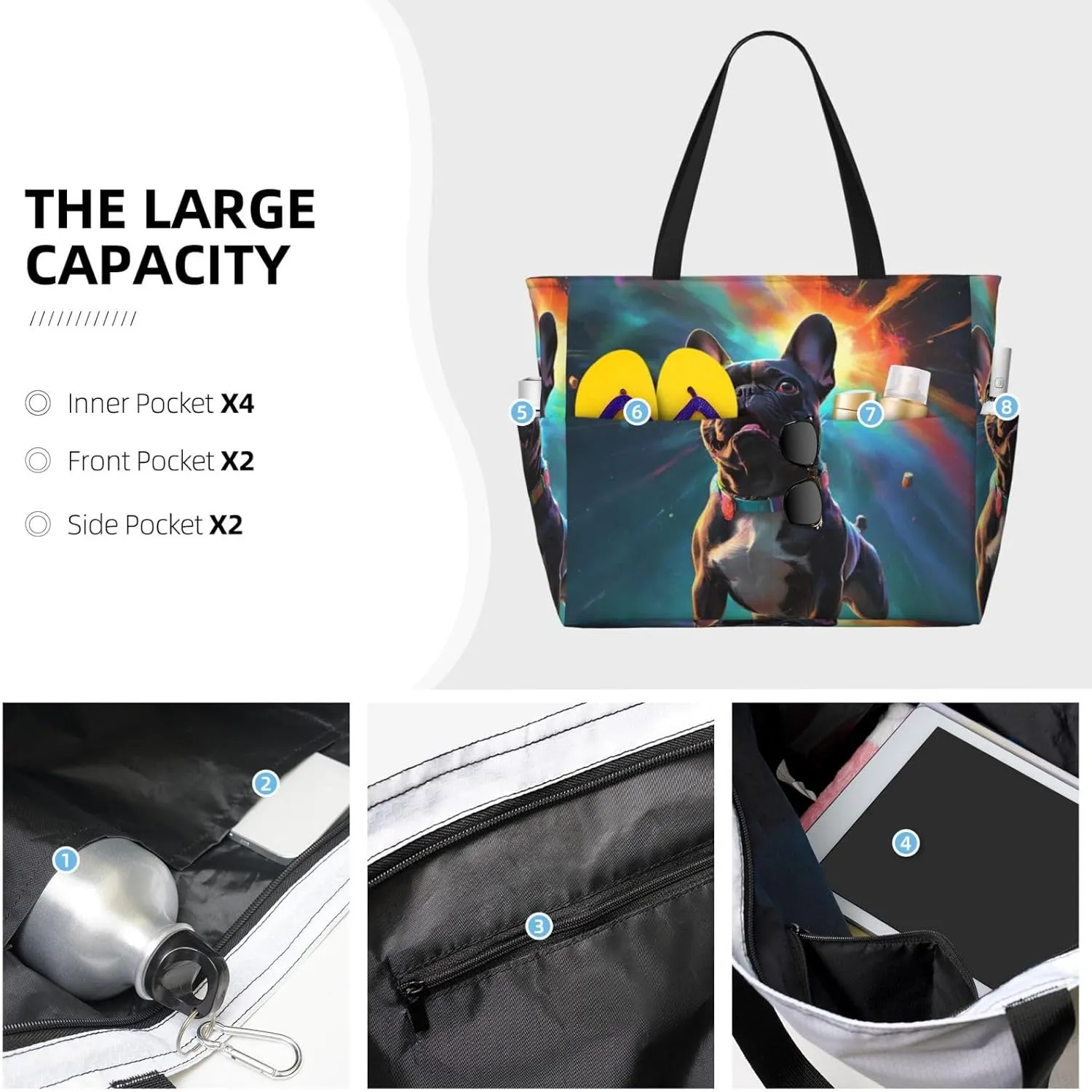 Waterproof Beach Tote Pool Bags for Women Ladies, Extra Large Gym Tote Carry On Bag for Weekender Travel