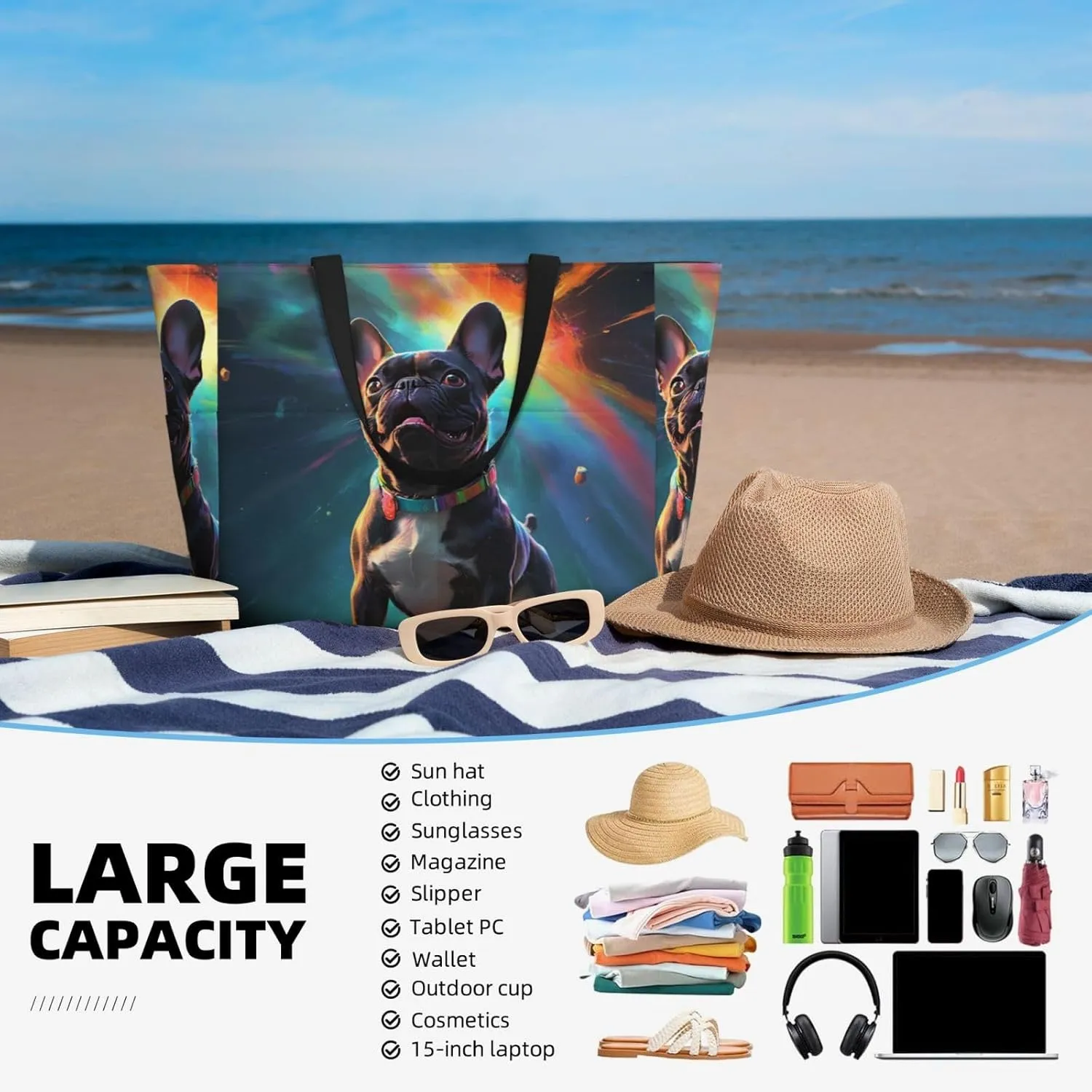 Waterproof Beach Tote Pool Bags for Women Ladies, Extra Large Gym Tote Carry On Bag for Weekender Travel