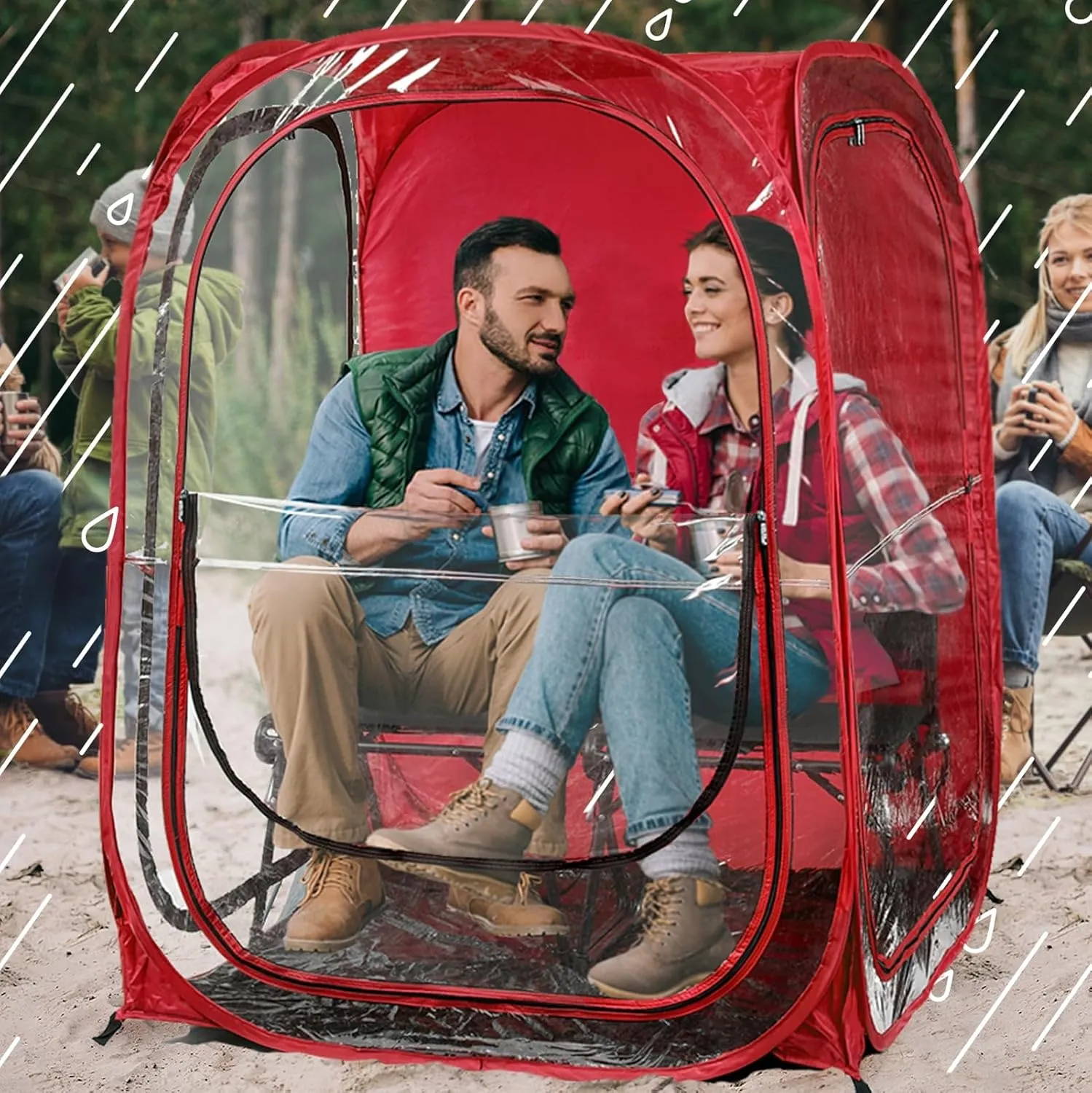 WeatherPod® The Original Shark Tank MyPod™ 1-2 Person Pop-Up Pod - Stay Warm, Dry, and Out of The Sun - Weather Pod for Sports, Rain, or Wind