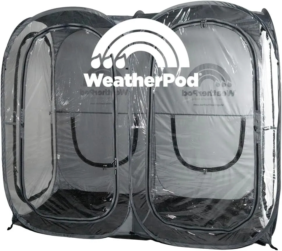 WeatherPod® The Original Shark Tank Side-by-Side™ 2-4 Person Pop-Up Pod - Stay Warm, Dry, and Out of The Sun - Weather Pod for Sports, Rain, or Wind - Simple to Set Up and Tear Down