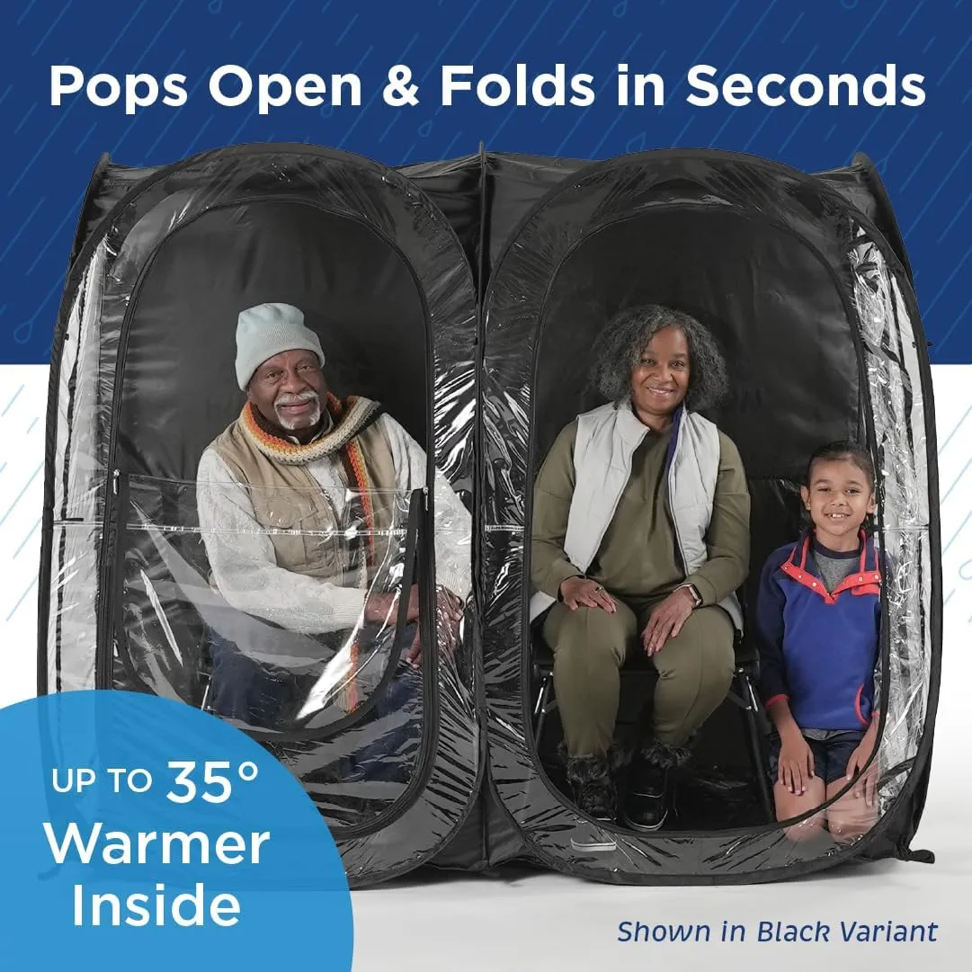 WeatherPod® The Original Shark Tank Side-by-Side™ 2-4 Person Pop-Up Pod - Stay Warm, Dry, and Out of The Sun - Weather Pod for Sports, Rain, or Wind - Simple to Set Up and Tear Down
