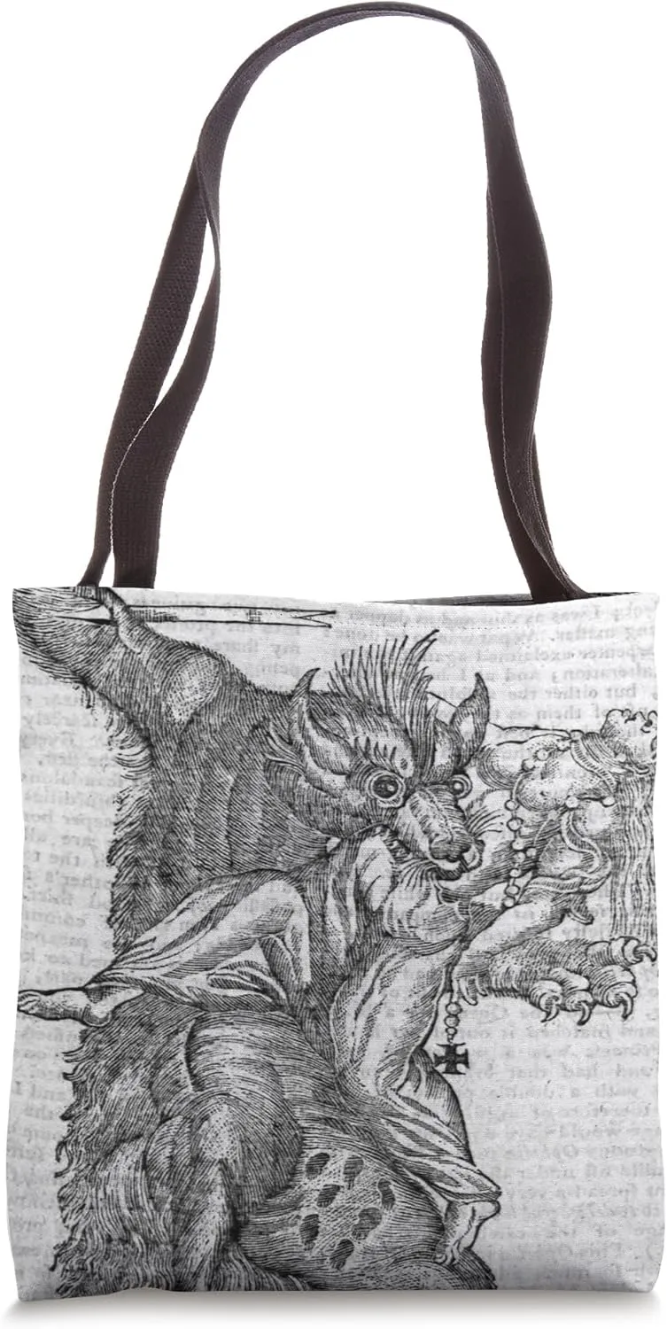 Werewolf Attacking and Eating a Villager Tote Bag