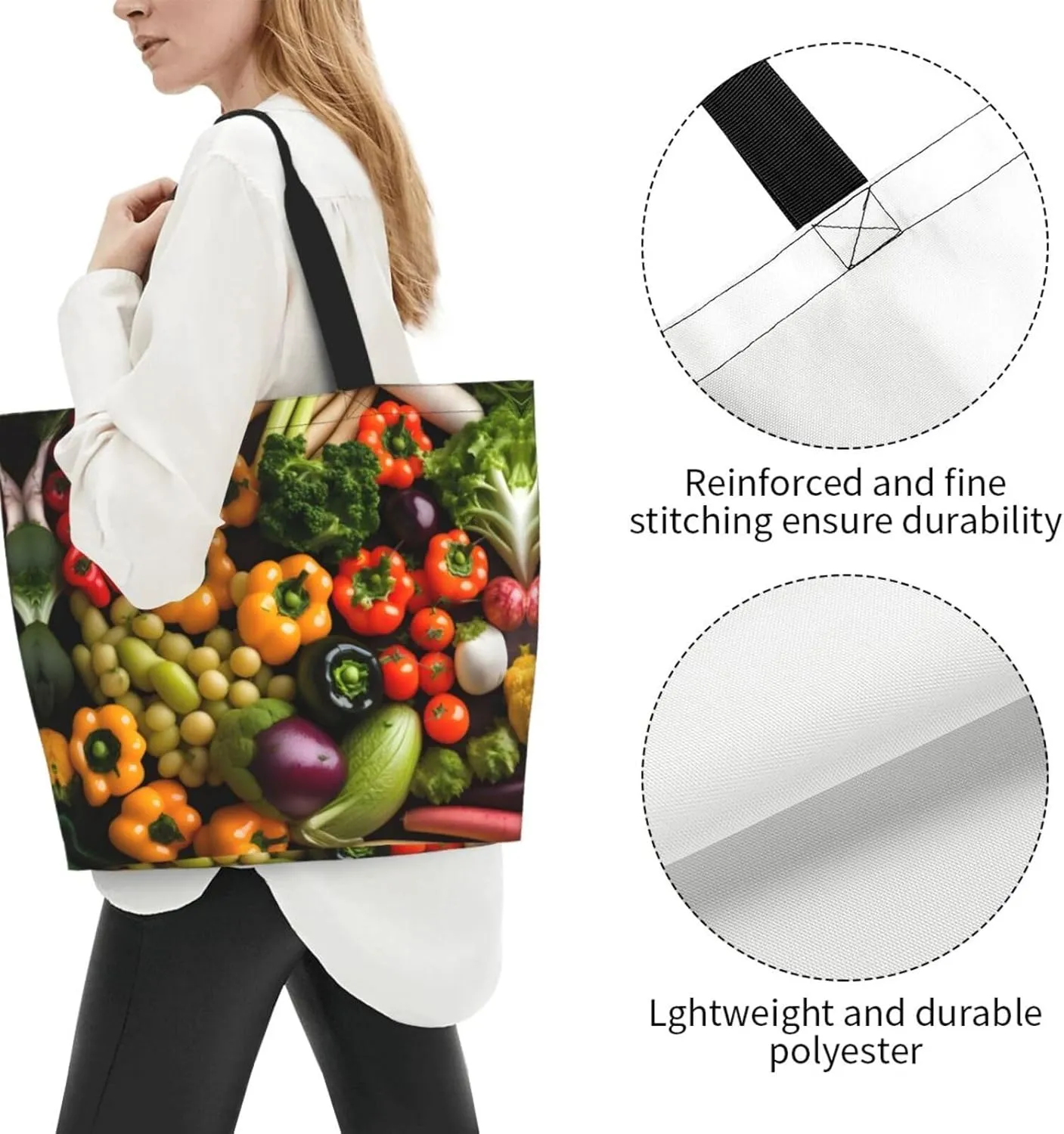 White Blue Daisy Women Tote Bag,Casual Tote'S Handbag Big Capacity Shoulder Bag Crossbody Bag