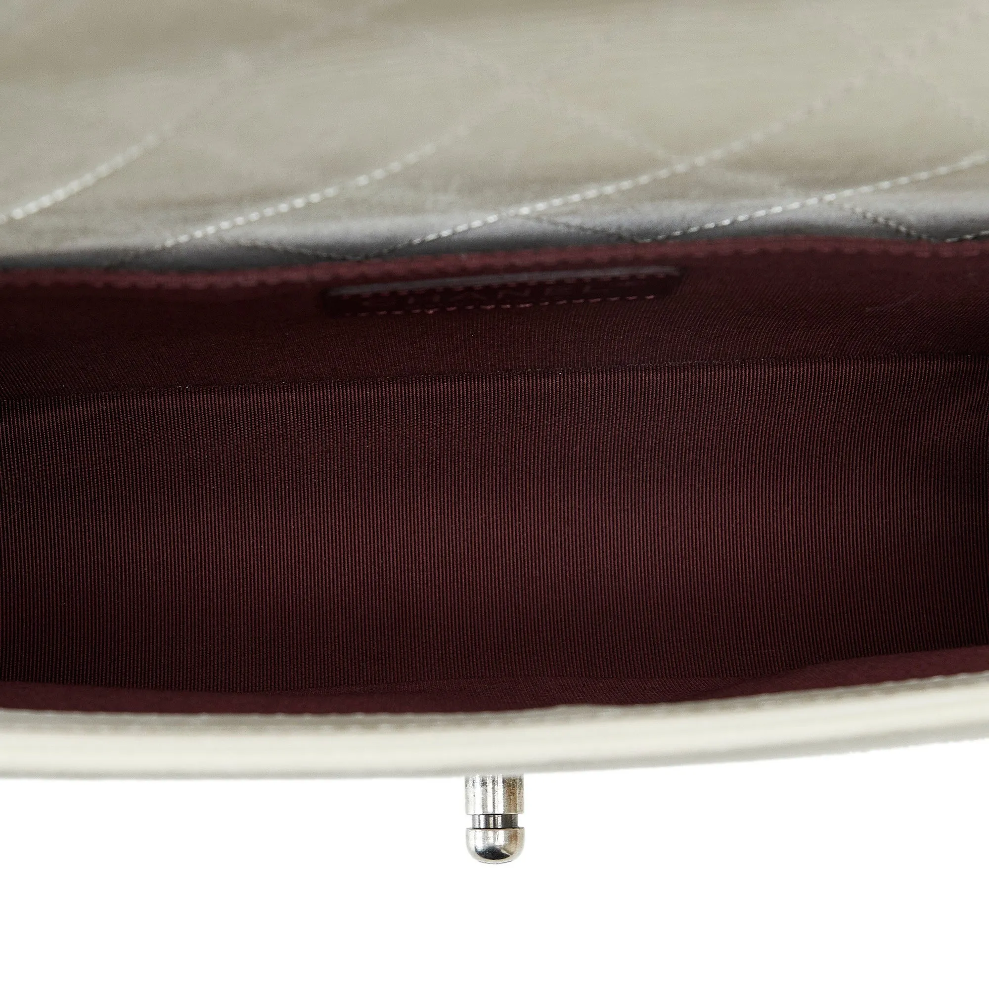 White Chanel Medium Shearling Boy Flap Crossbody Bag