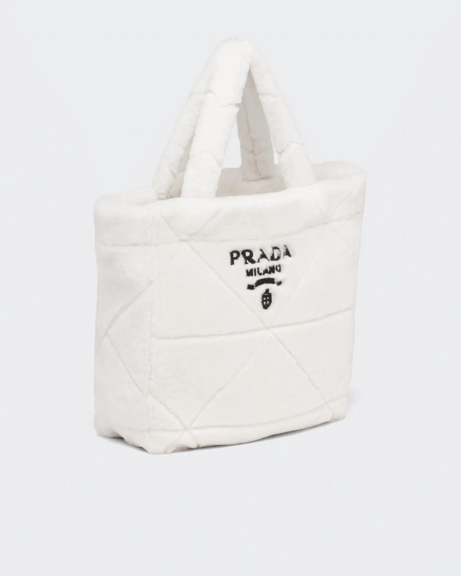 White Quilted Shearling Tote Bag - Leather Women's Handbag - Pursefits