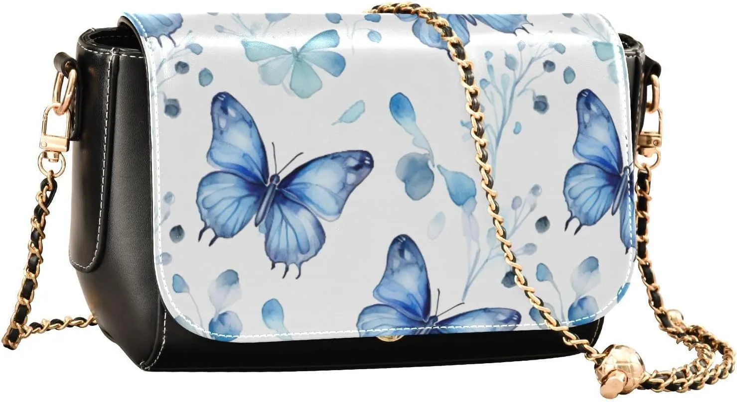 Wolf Colourful with Stars and Trees Women Crossbody Shoulder Bag, Leather Bags for Women Trendy
