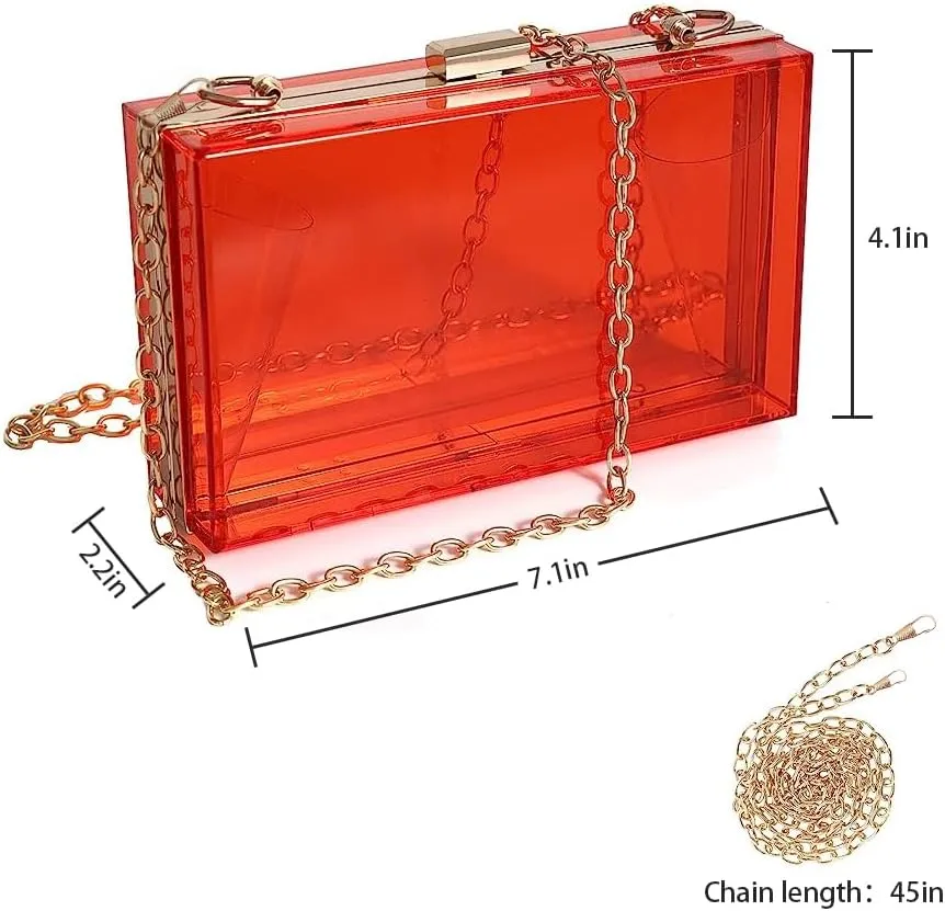 Women Clear Purse, Acrylic Evening Clutch Bag, Women Clear Purse Bag,Transparent Crossbody Shoulder Handle Handbag