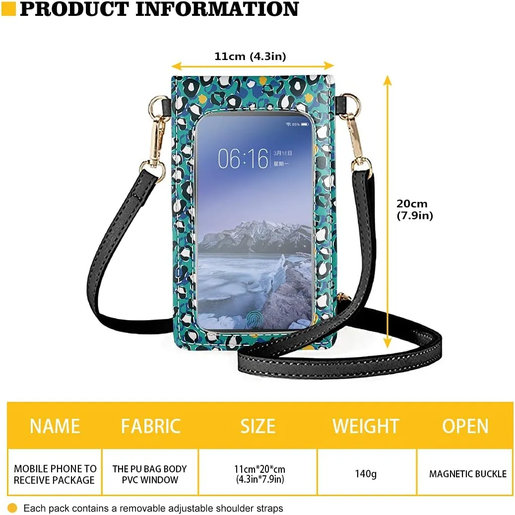 Women Crossbody Phone bag Change Purse with Clear Winder PU Leather Cellphone Pouch for Thanksgiving