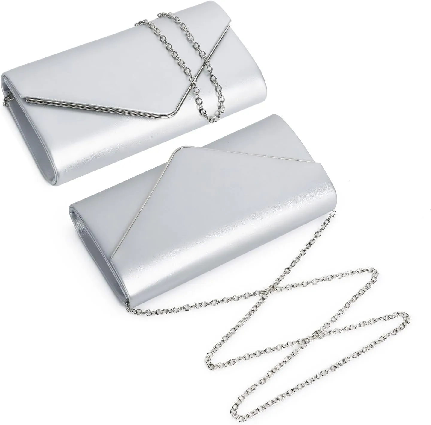 Women Evening Bag Vegan Leather Clutch Purse Shoulder Crossbody Envelope Bag for Party Wedding Prom Bridal