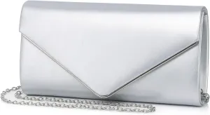 Women Evening Bag Vegan Leather Clutch Purse Shoulder Crossbody Envelope Bag for Party Wedding Prom Bridal
