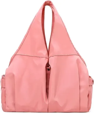 women Fitness For Gym Yoga Training Bags Outdoor Travel Storage Handbag Sport Duffel Luggage Tote Bag (Sweet Pink)