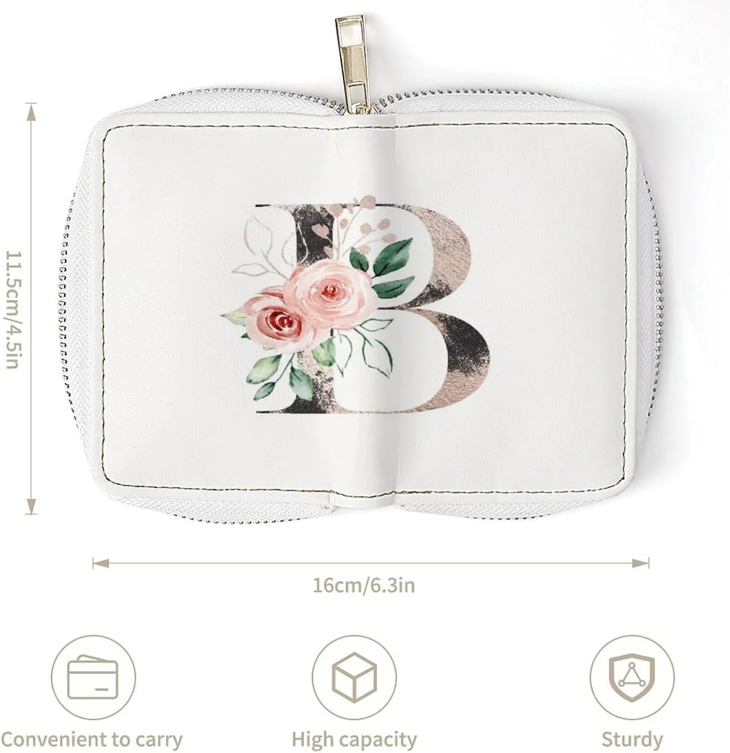 Women Leather wallet, Zipper Clutch Pouch Handbag Card Holder Coin Purse