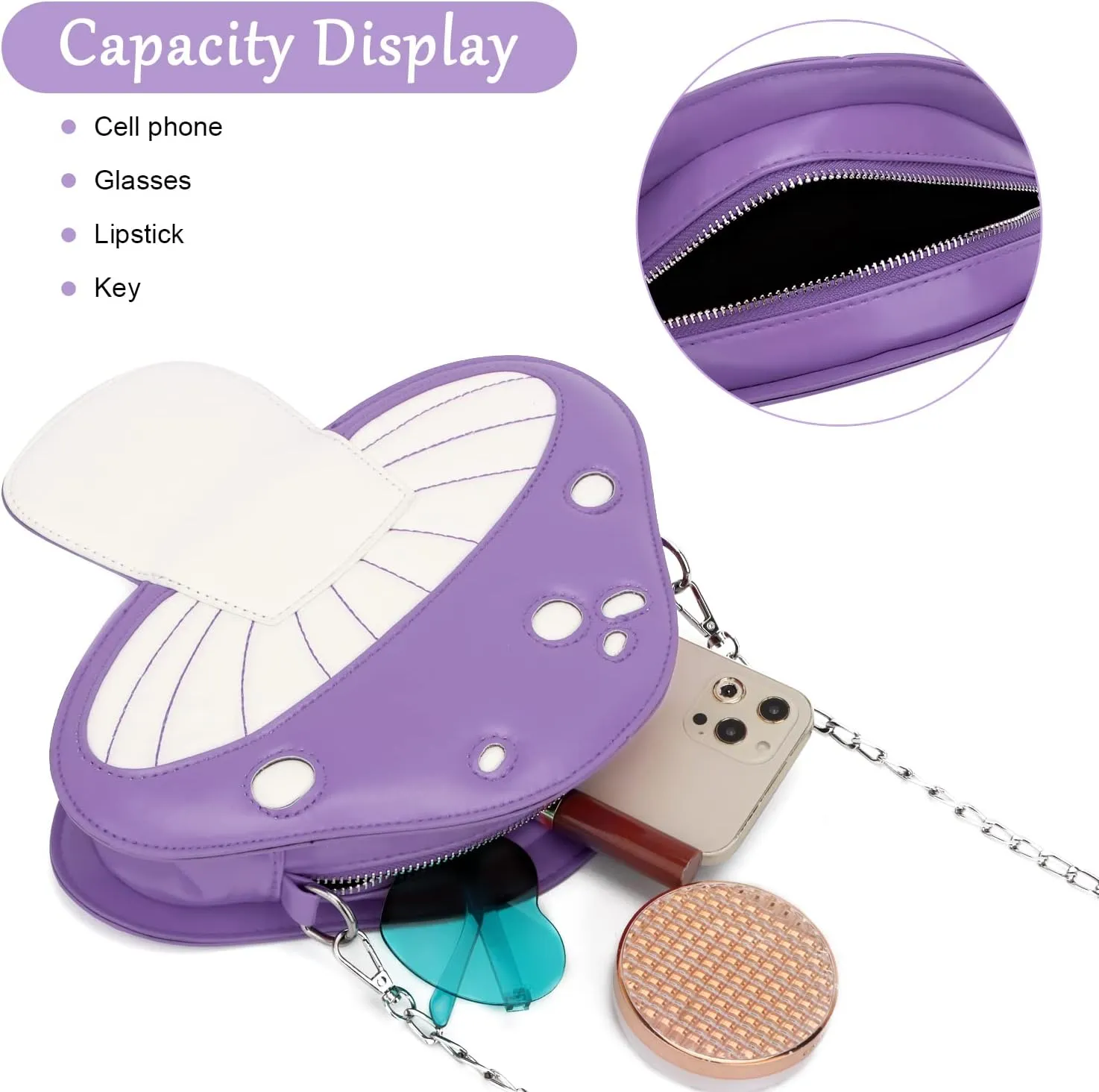 Women Unique Cute Mushroom Shaped Crossbody Purse Bags Small Lovely Shoulder Bags