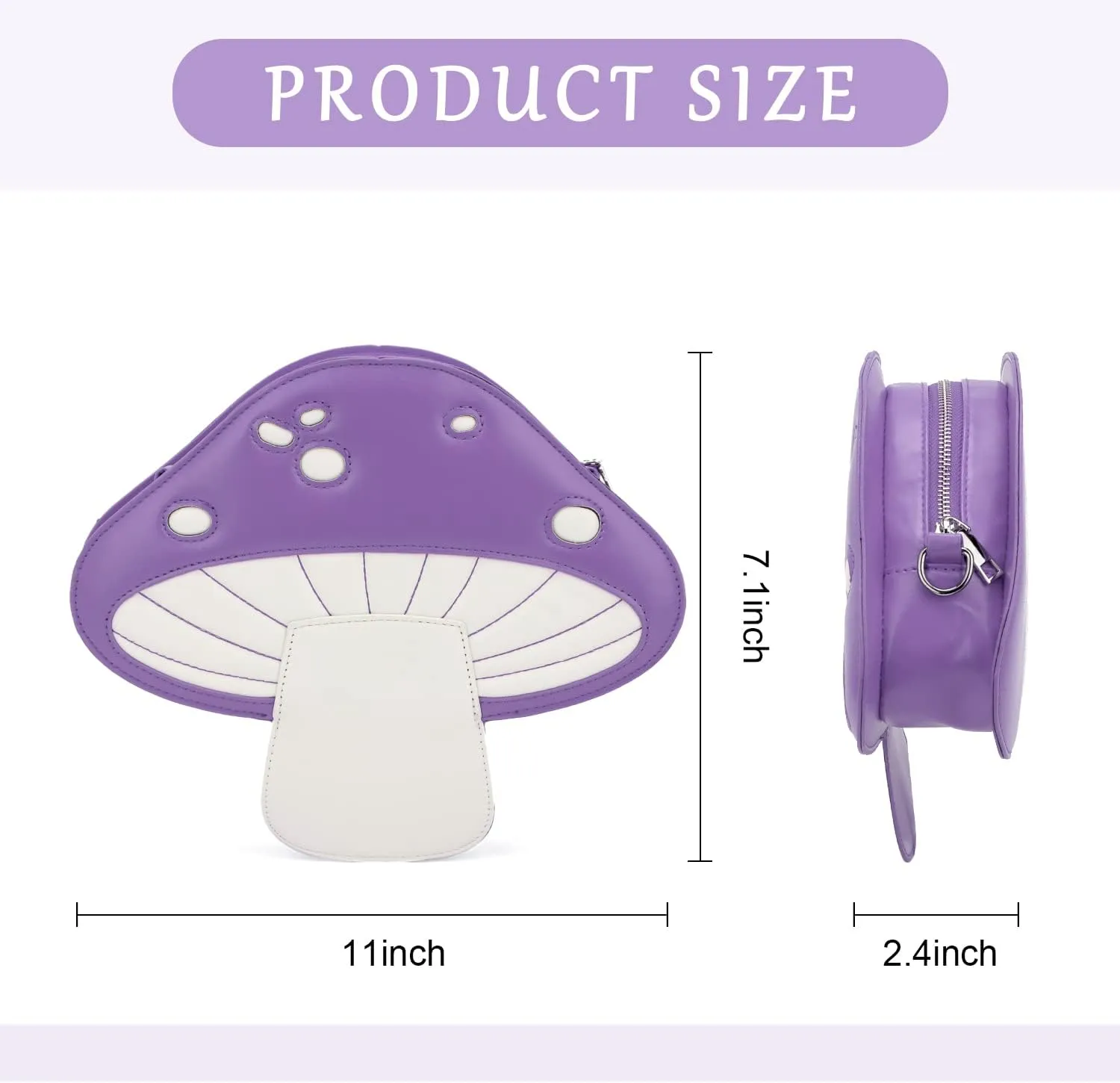 Women Unique Cute Mushroom Shaped Crossbody Purse Bags Small Lovely Shoulder Bags