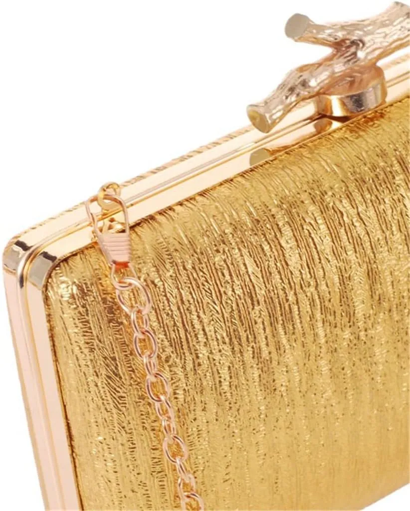 Women's Bag Banquet Bag Europe and The United States Dinner Party Bag bark Grain Branch Handbag Bag Clutch Bag(E)