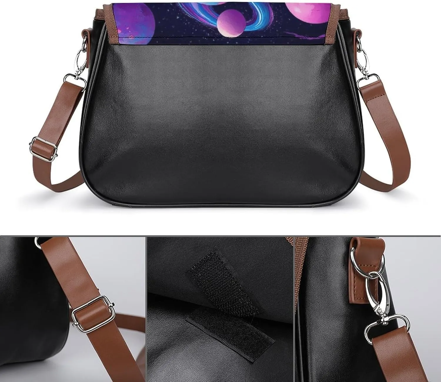 Womens Casual Crossbody Bag, Small PU Leather Shoulder Bag Travel Messenger Bags