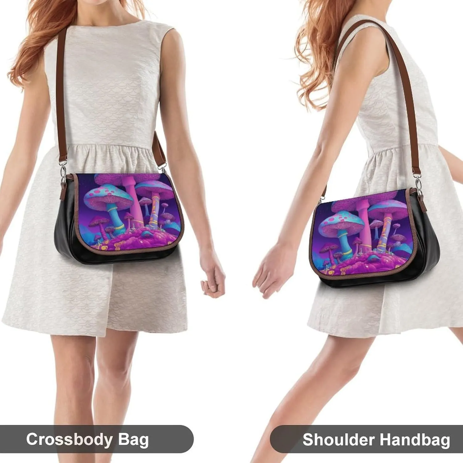 Womens Casual Crossbody Bag, Small PU Leather Shoulder Bag Travel Messenger Bags