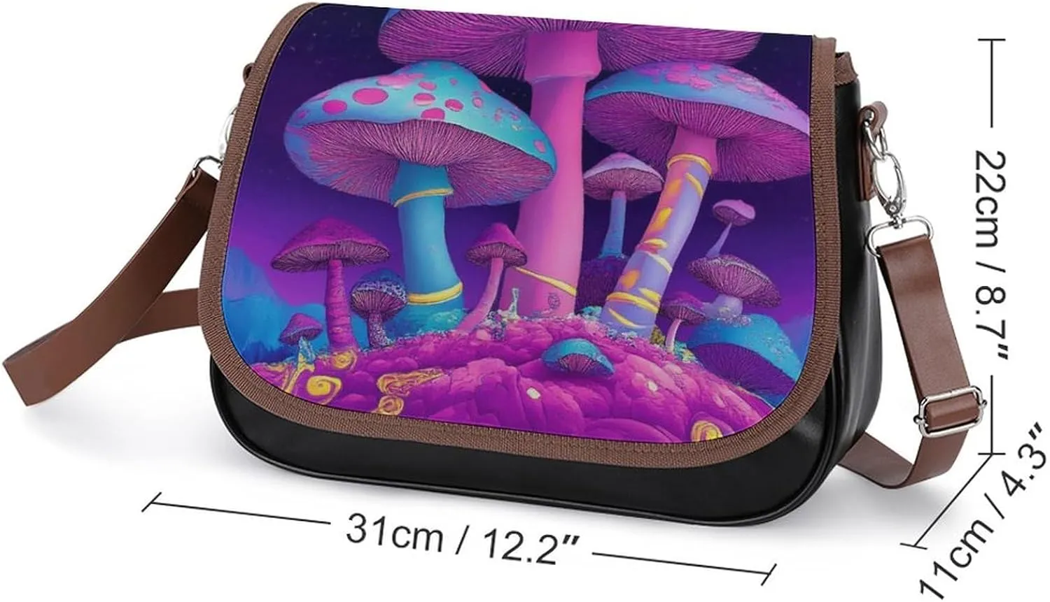 Womens Casual Crossbody Bag, Small PU Leather Shoulder Bag Travel Messenger Bags