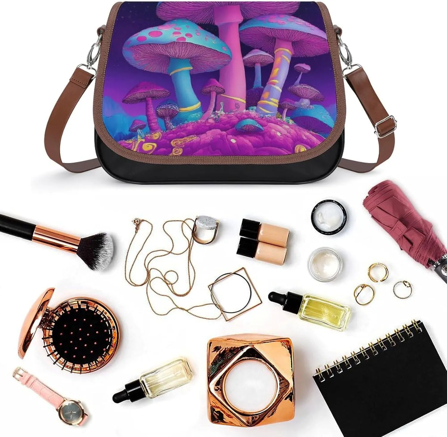 Womens Casual Crossbody Bag, Small PU Leather Shoulder Bag Travel Messenger Bags