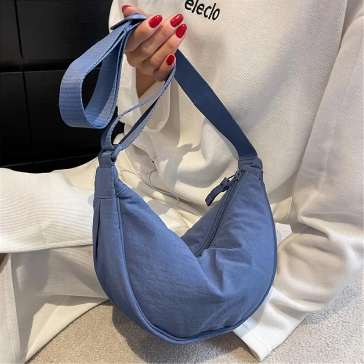 Women's Casual Nylon Crossbody Bag, Lightweight Waterproof Shoulder Tote Bag with Multiple Pockets