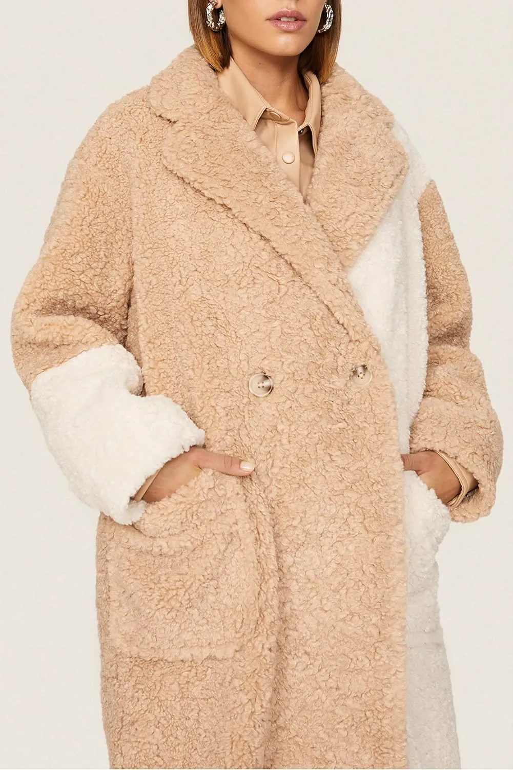 Women's Colorblock Sherpa Coat
