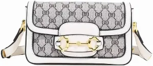 Women's Commuter Handbags Vintage Printed Shoulder Bags With Adjustable Crossbody Bag Lock Purses