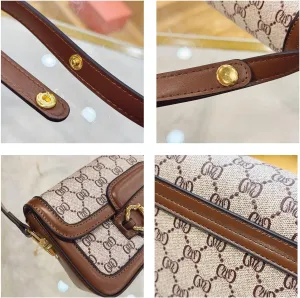 Women's Commuter Handbags Vintage Printed Shoulder Bags With Adjustable Crossbody Bag Lock Purses