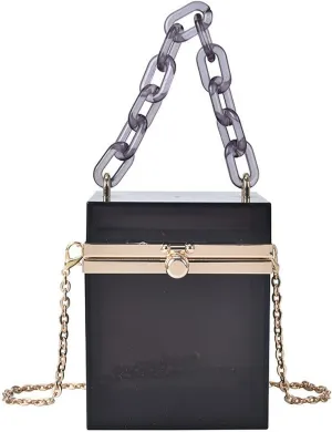 Women's Cute Cube Shape Handbag Magic Shoulder Bag Clutch Bag With Super Long Shoulder Strap