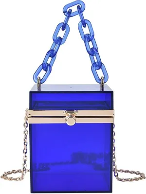 Women's Cute Cube Shape Handbag Magic Shoulder Bag Clutch Bag With Super Long Shoulder Strap