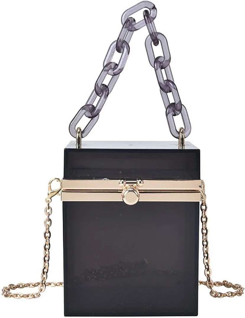 Women's Cute Cube Shape Handbag Magic Shoulder Bag Clutch Bag With Super Long Shoulder Strap
