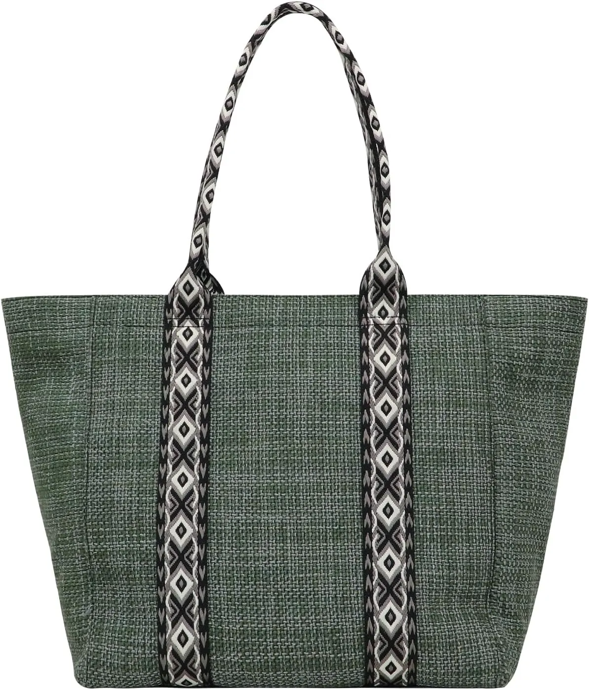 Women's Fabric Knit Printed Webbing Tote Bag