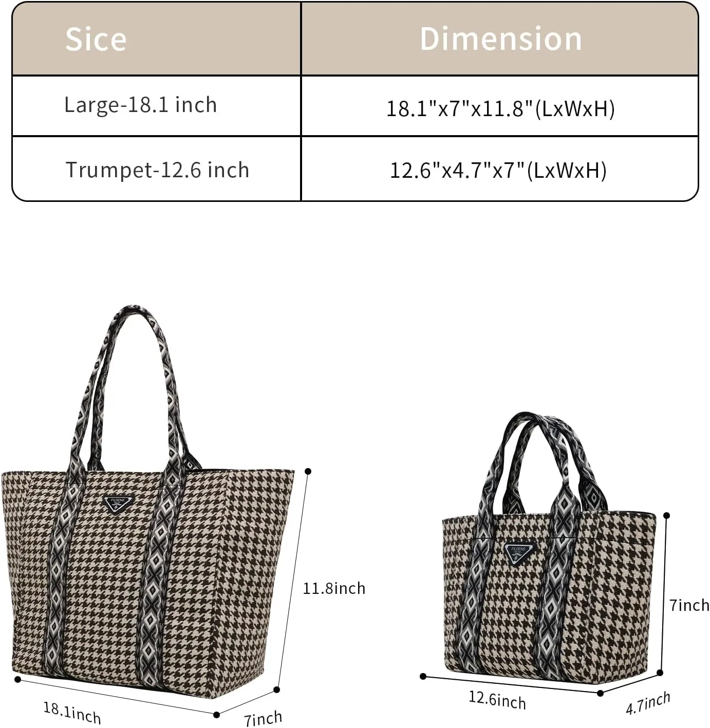 Women's Fabric Knit Printed Webbing Tote Bag