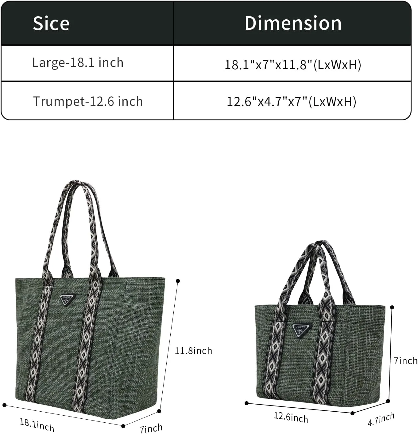 Women's Fabric Knit Printed Webbing Tote Bag