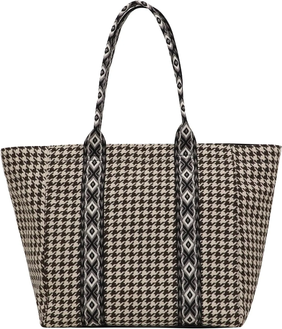 Women's Fabric Knit Printed Webbing Tote Bag