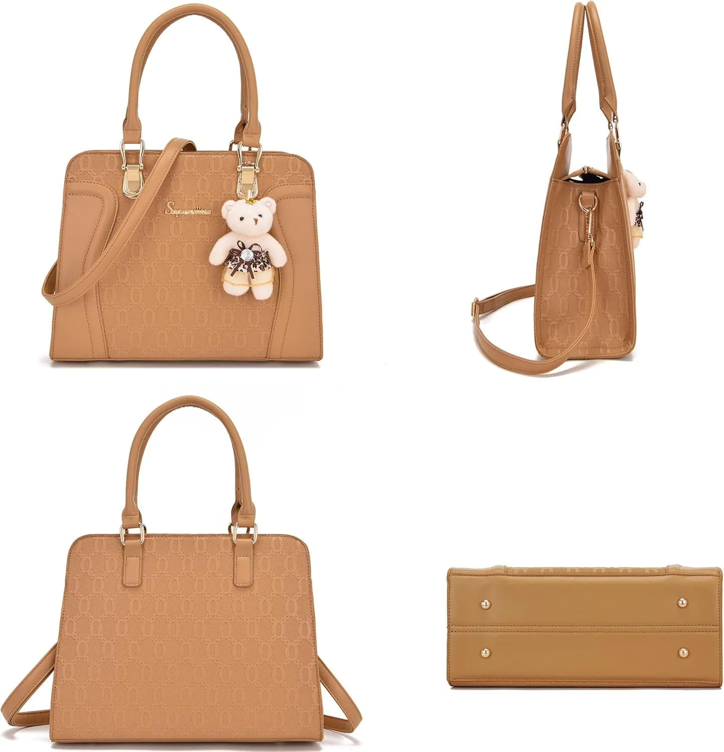 Women's Fashion Handbags Tote Bags Shoulder Bag Top Handle Satchel Purse Set 4pcs