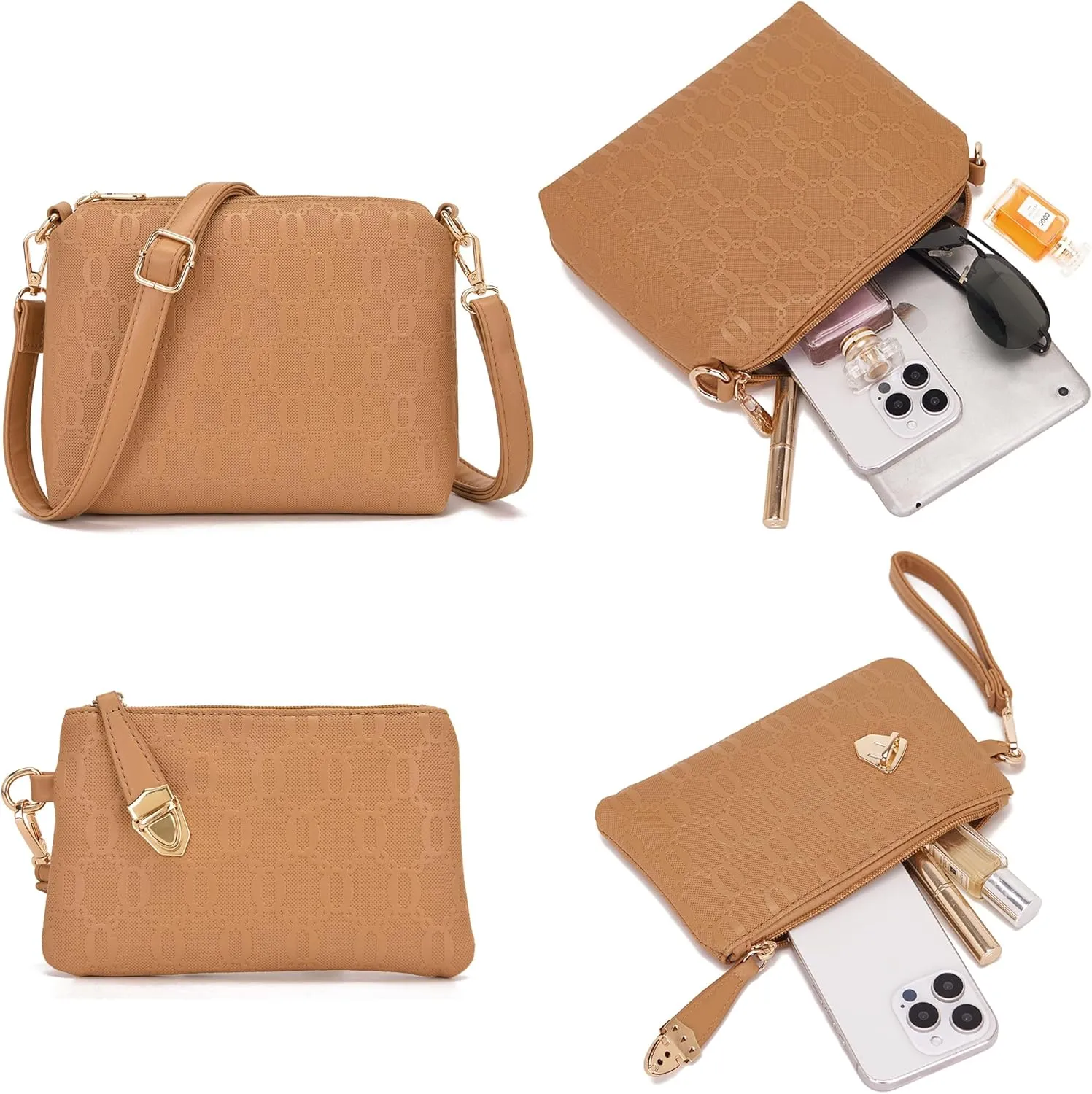 Women's Fashion Handbags Tote Bags Shoulder Bag Top Handle Satchel Purse Set 4pcs