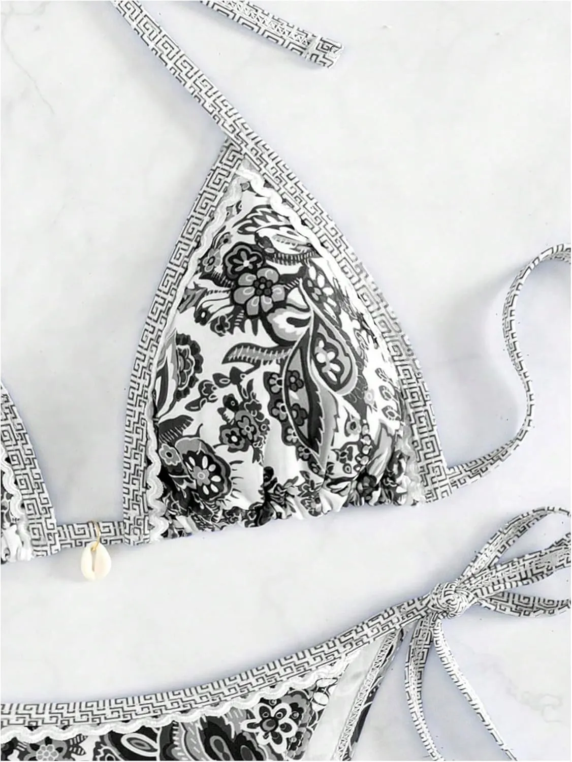 Women's Floral Printed Bathing Suit Halter Paisley Summer Swimsuit Bikinis Set