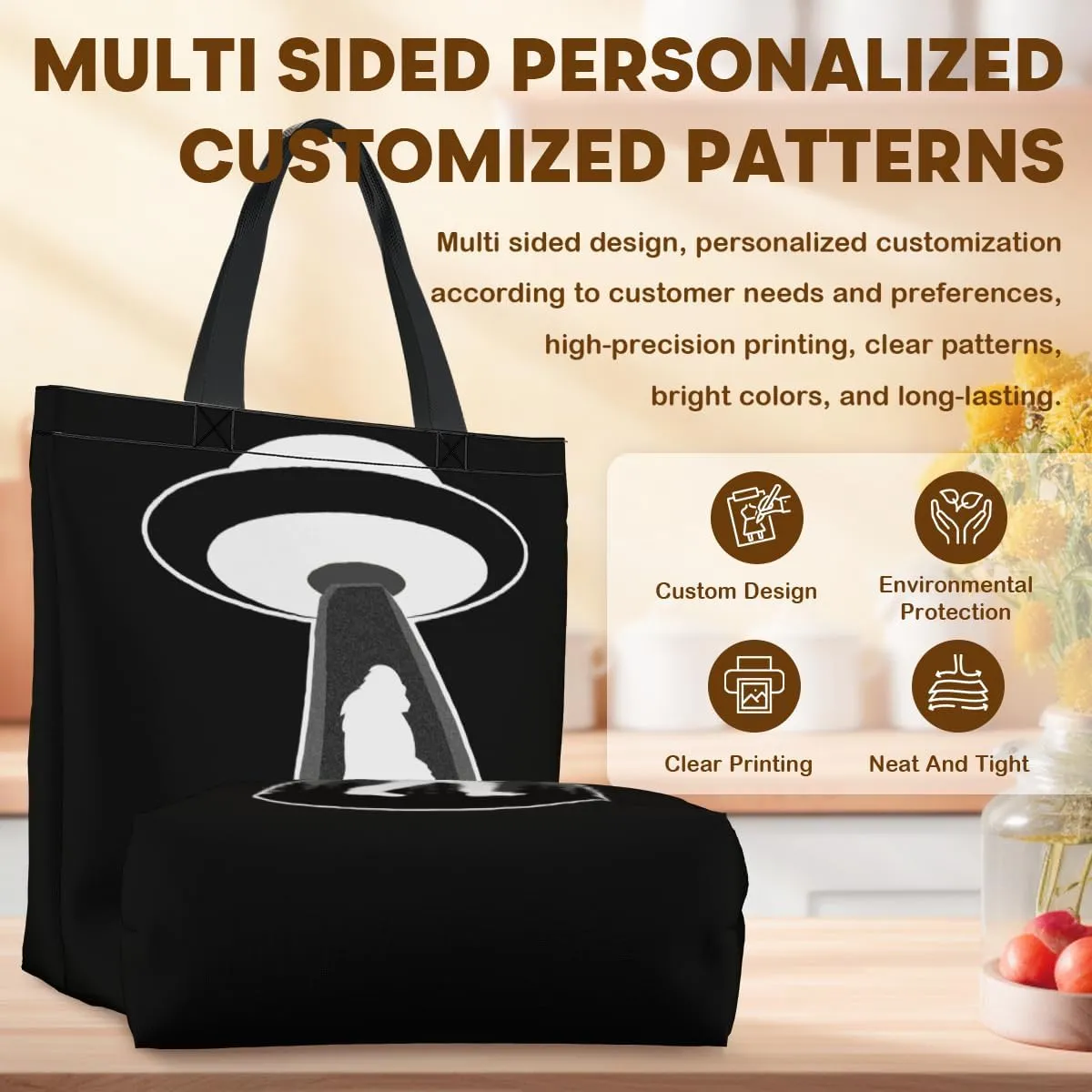 Women's Men Large Kitchen Reusable Grocery Bags Shoulder Bags With Zipper Beach Shopping Bag for Outdoors