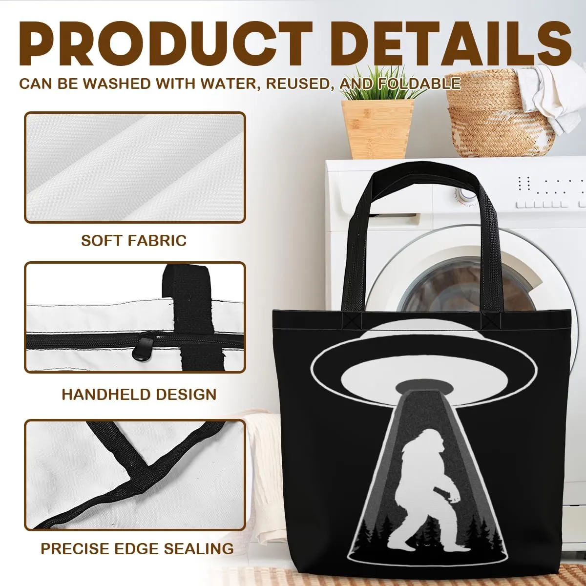 Women's Men Large Kitchen Reusable Grocery Bags Shoulder Bags With Zipper Beach Shopping Bag for Outdoors